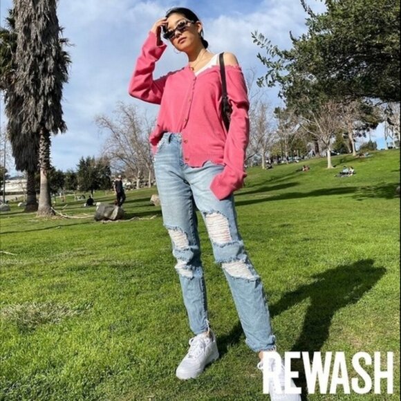 NWT Rewash light wash blue denim high rise stretch jeans - Picture 2 of 8